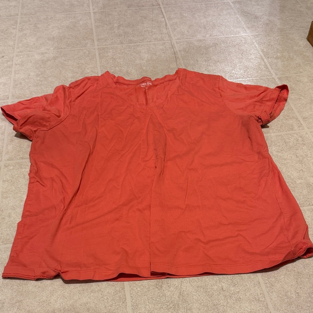 Lands' End Women's Short Sleeve Coral Tee